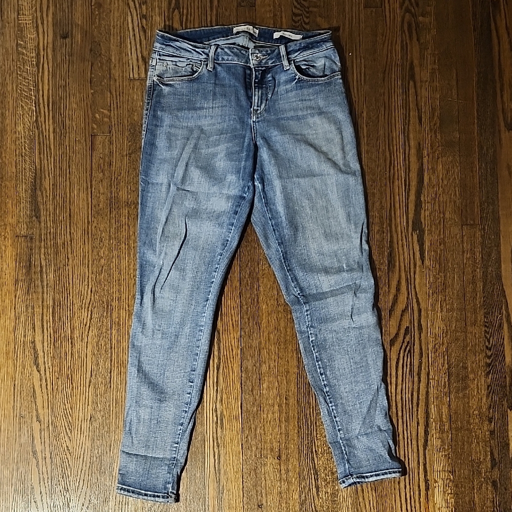 Guess Blue Skinny Jeans with Faded Whiskering